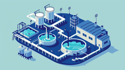 A water treatment plant in operation.