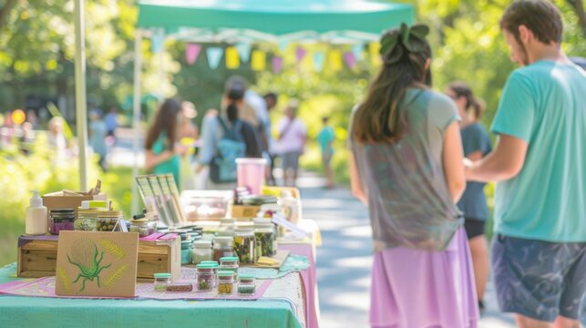 Community Gathering at Outdoor Event Celebrating Advancements in Insect-Borne Disease Prevention with Informational Booths and Festivities