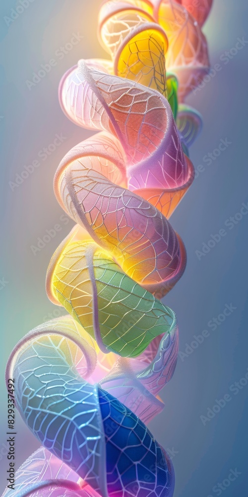 Poster Futuristic Representation of In Vitro Gametogenesis: Vibrant Abstract Art Visualizing Skin Cells Transformation, Emphasizing Advances in Reproductive Technologies