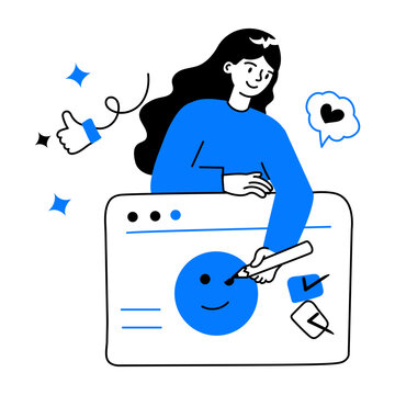 Check doodle mini illustration of giving feedback 