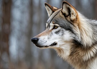 Fototapeta premium Portrait of a Grey Wolf (Canis lupus).