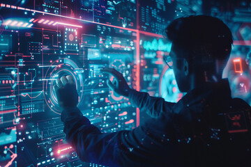 Obraz premium Data science and engineering digital technology