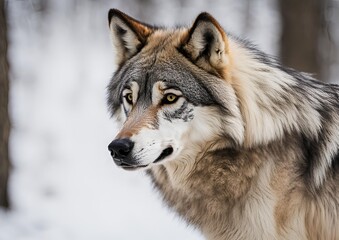 Obraz premium Portrait of a Grey Wolf (Canis lupus).