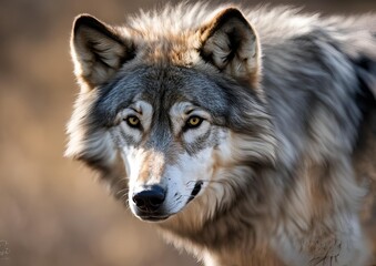 Fototapeta premium Portrait of a Grey Wolf (Canis lupus).
