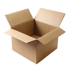 A brown box with a white tape on transparent background