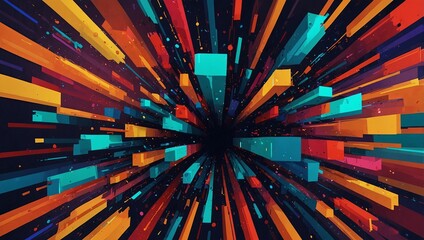 Abstract Colorful Digital Data Movement Gaming Background.