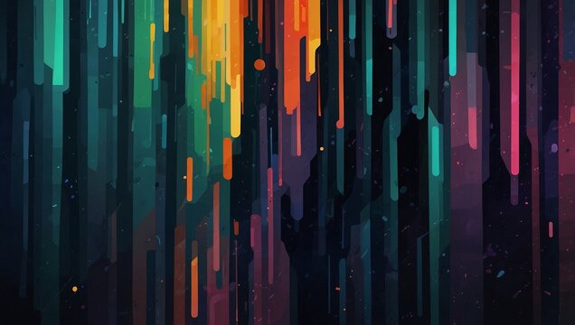 Abstract background with datamoshing and pixelization effects.