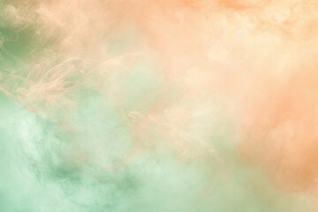 Obraz premium Peach and mint abstract blur with cloud wisps for a soft, romantic feel.