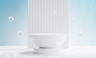 Minimal product placement. white podium display for product presentation. 3d illustration