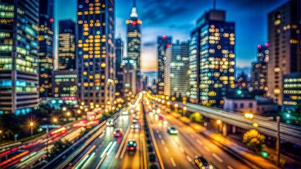 Urban Cityscape Blur: A soft-focus image of a bustling city skyline, providing a modern, sophisticated backdrop for urban-themed products.
