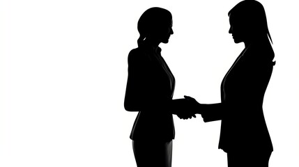 握手するビジネスウーマンのシルエット13