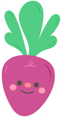 Kid hand drawn cute healthy food vegetables beetroot