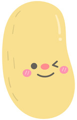 Kid hand drawn cute healthy food vegetables white potato