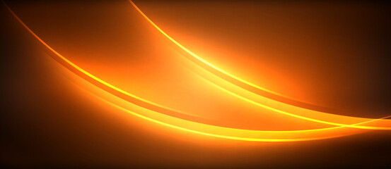 Obraz premium Neon glowing circle rays, light round lines in the dark, planet style neon wave lines. Energetic electric concept design for wallpaper, banner, background