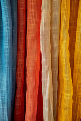 Closeup of minimalist clean background with colorful curtains 