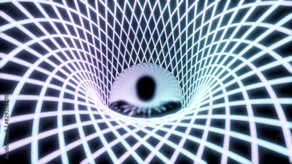 Aufkleber abstract vortex of bended and crossed lines. design. optical illusion of a sphere inside vortex.