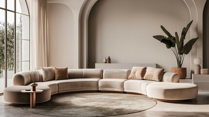 Stylish living room interior with sofa