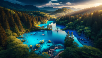 Twilight Serenity: The Mountain Lake Oasis