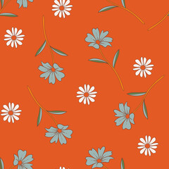 Retro flower seamless pattern