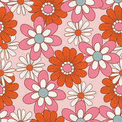 Retro flower seamless pattern