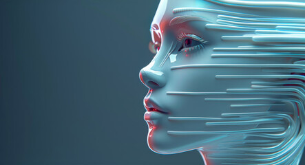 Ritual in the style of metallic liquid, female, beautiful, futuristic. Generative AI.