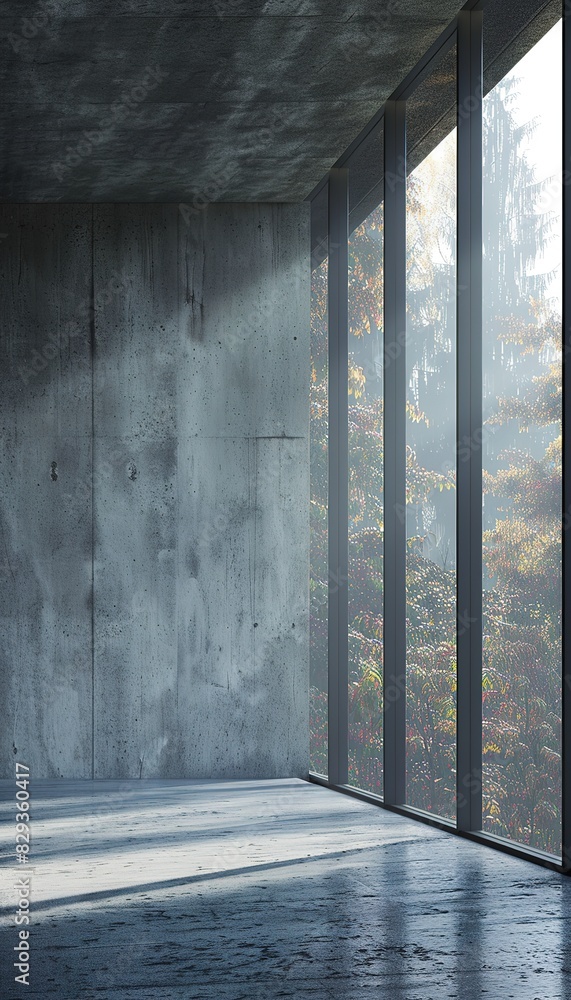 Aufkleber window moonlight generation shadows ai window dark room light empty rays
