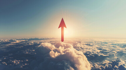Arrow pierces through the vast expanse of the sky, pointing towards infinite possibilities.