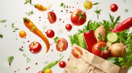 A Flying Paper Bag Full of Vegetables