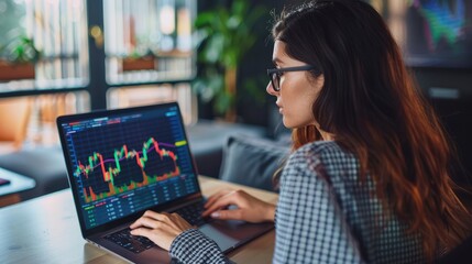 woman working on laptop in cafe