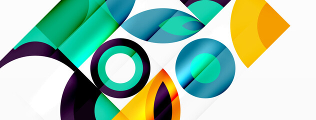 Circles and petals. Geometric beautiful abstract minimal template for Wallpaper, Banner, Background, Card, Book Illustration, landing page