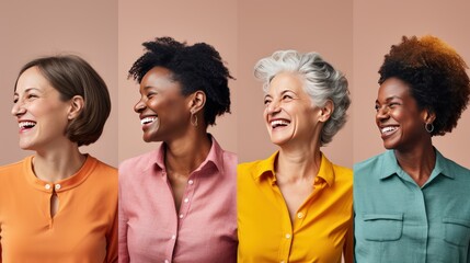 group of women laughing and chatting, 