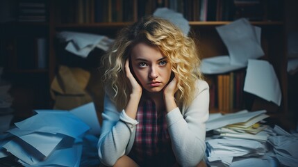 a Gen Z student trying to study, but they are constantly distracted