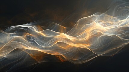 Fototapeta premium Flowing lines of light against a dark background