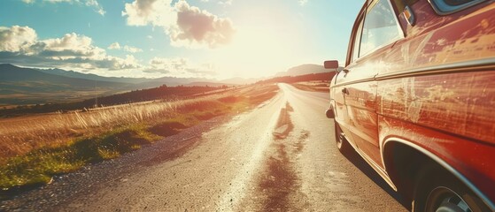 Families embarking on a road trip for a long weekend, the open road stretching ahead, close up