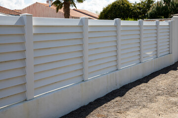 wall design white fence pvc modern barrier around the house protect view home garden