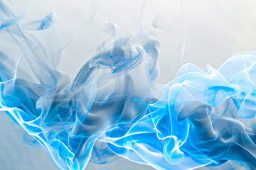 Fototapeta premium Light grey smoke paired with electric blue neon for a subtle, modern event setting.