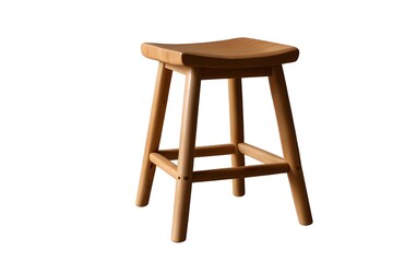 Wooden Stool With Bent Leg.