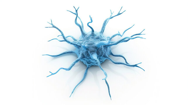 3D illustration of cancer cell in white background