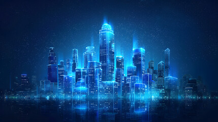 illustration. a virtual city of the future. a symbol of technology development