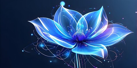 digital rendered flower evolving in a futuristic forward botanical concept