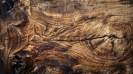 Naklejka premium Detailed Texture of Tree Rings and Cracks on Wooden Surface for Natural Backgrounds