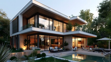 Modern house with pool and terrace