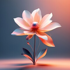 digital rendered flower evolving in a futuristic forward botanical concept