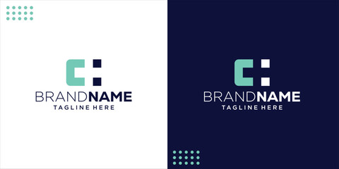 Creative CH Letter Logo Negative Space Plus Medical, Design Inspiration, Illustration, Vector