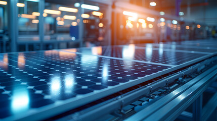 Fototapeta premium Solar panels manufacturing facilities Solar