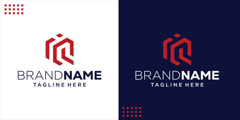 Creative IQ Letter Logo with Hexagon Shape, Design Inspiration, Illustration, Vector