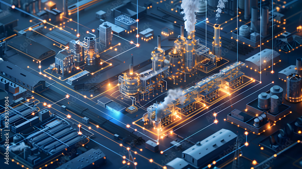 Poster smart factory with connected infrastructure