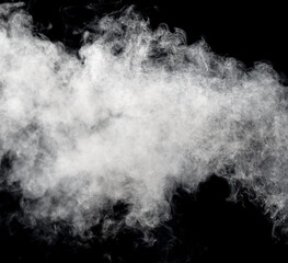 Smoke isolated on black background