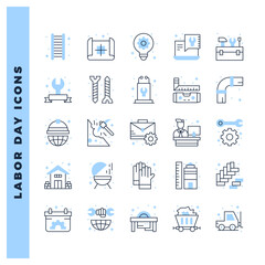 25 Labor Day Two Color icon pack. vector illustration.