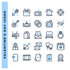 25 Love Two Color icon pack. vector illustration.